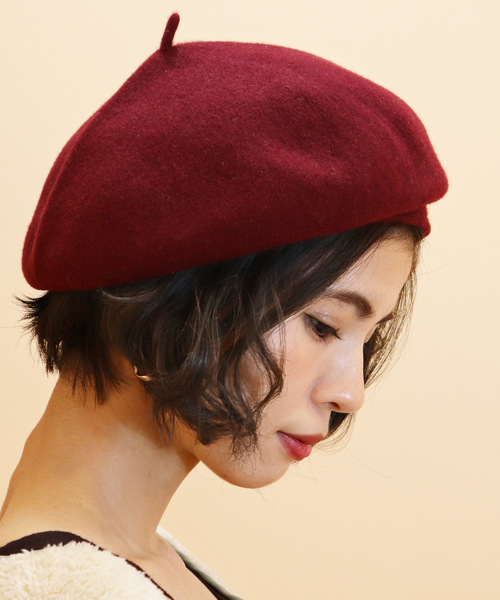 Kopka ACCESSORIES（コプカアクセサリーズ）の「【Kopka/コプカ】Woollen Roll Up Beret　ウールロールアップベレー（ハンチング/ベレー帽・レディース・チャコールグレー/ブラック/ベージュ/ワインレッド/チョコ/キャメル・FREE）」の6枚目の写真