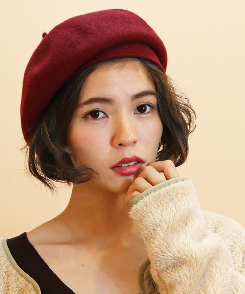 Kopka ACCESSORIES（コプカアクセサリーズ）の「【Kopka/コプカ】Woollen Roll Up Beret　ウールロールアップベレー（ハンチング/ベレー帽・レディース・チャコールグレー/ブラック/ベージュ/ワインレッド/チョコ/キャメル・FREE）」の8枚目の写真
