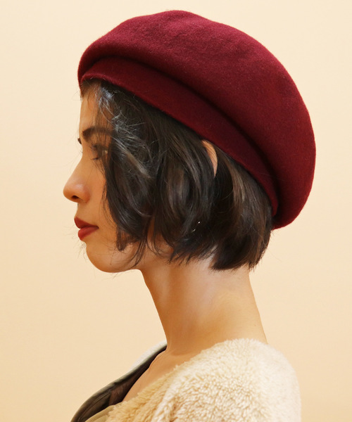 Kopka ACCESSORIES（コプカアクセサリーズ）の「【Kopka/コプカ】Woollen Roll Up Beret　ウールロールアップベレー（ハンチング/ベレー帽・レディース・チャコールグレー/ブラック/ベージュ/ワインレッド/チョコ/キャメル・FREE）」の11枚目の写真