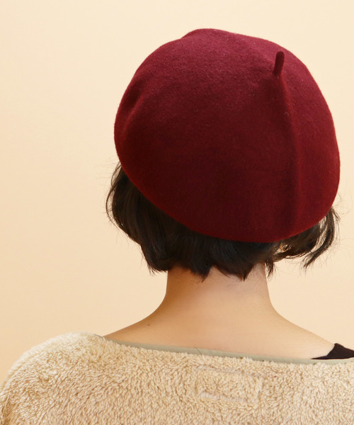Kopka ACCESSORIES（コプカアクセサリーズ）の「【Kopka/コプカ】Woollen Roll Up Beret　ウールロールアップベレー（ハンチング/ベレー帽・レディース・チャコールグレー/ブラック/ベージュ/ワインレッド/チョコ/キャメル・FREE）」の9枚目の写真