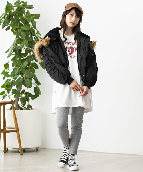 WEGO（ウィゴー）の「WEGO/N-2B（ミリタリージャケット・レディース・ブラック/ベージュ/カーキ・FREE）」の4枚目の写真