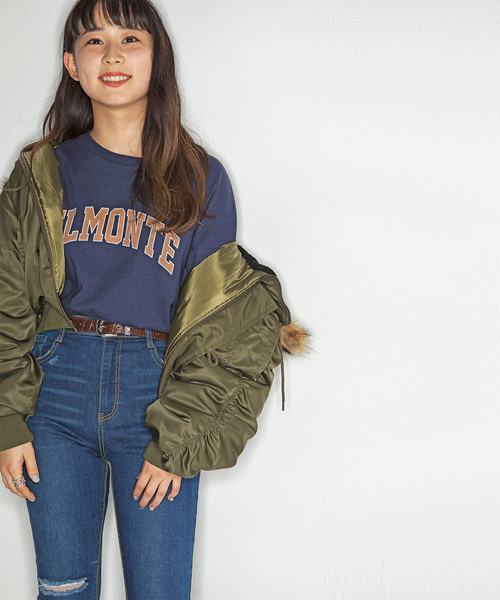 WEGO（ウィゴー）の「WEGO/N-2B（ミリタリージャケット・レディース・ブラック/ベージュ/カーキ・FREE）」の15枚目の写真