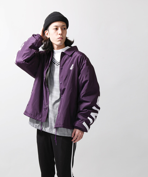 WEGO（ウィゴー）の「WEGO/グラフィックボアコーチジャケット（ブルゾン・メンズ・パープル/ブラック・MEDIUM/LARGE）」の11枚目の写真