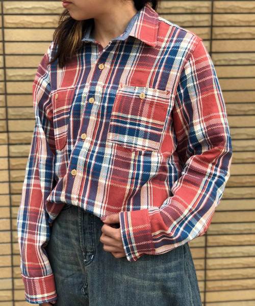 GREEN BOWL（グリーンボウル）の「GREEN BOWL Check Pattern Work Shirts/グリーンボウル チェック 柄 ワーク シャツ（シャツ/ブラウス・メンズ・ブラウン/レッド・40/38）」の7枚目の写真