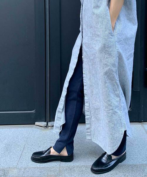 Munich（ミューニック）の「ストレッチサーマルスリットレギンス（レギンス/スパッツ・レディース・ライトグレー/ブラック/ベージュ/ネイビー/オフホワイト/杢グレー・FREE）」の6枚目の写真