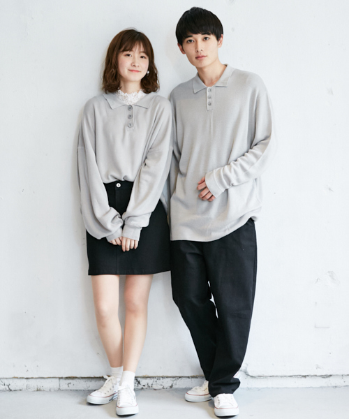 PairPair(ペアペア)の「袖ボリュームニットポロシャツ(ポロシャツ・レディース・ライトグレー/ブラック/ラベンダー・FREE)」の20枚目の写真