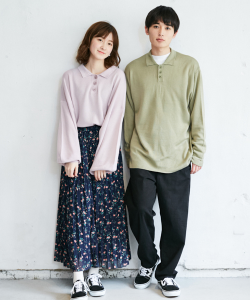 PairPair(ペアペア)の「袖ボリュームニットポロシャツ(ポロシャツ・レディース・ライトグレー/ブラック/ラベンダー・FREE)」の15枚目の写真