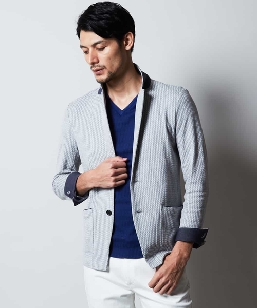 MICHEL KLEIN HOMME   （ミッシェルクランオム）の「カーディガン（リーブルJQ）（カーディガン/ボレロ・メンズ・ネイビー/グレー・46/51/48）」の6枚目の写真