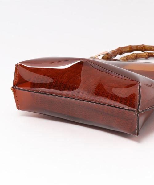 KOBE LETTUCE（コウベレタス）の「かごポーチ付きバンブーハンドルクリアビニールバッグ（ハンドバッグ・レディース・その他1/その他2/その他3・FREE）」の5枚目の写真