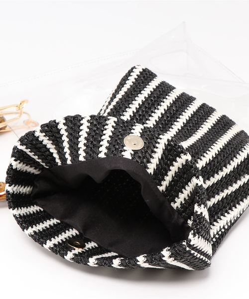 KOBE LETTUCE（コウベレタス）の「かごポーチ付きバンブーハンドルクリアビニールバッグ（ハンドバッグ・レディース・その他1/その他2/その他3・FREE）」の6枚目の写真