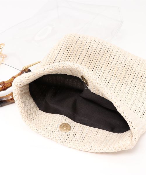 KOBE LETTUCE（コウベレタス）の「かごポーチ付きバンブーハンドルクリアビニールバッグ（ハンドバッグ・レディース・その他1/その他2/その他3・FREE）」の15枚目の写真