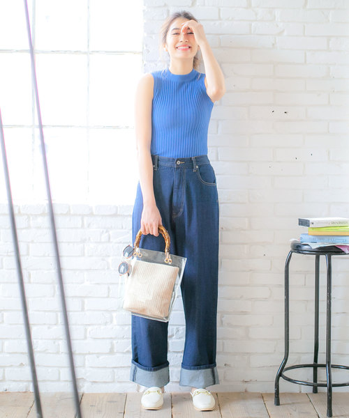 KOBE LETTUCE（コウベレタス）の「かごポーチ付きバンブーハンドルクリアビニールバッグ（ハンドバッグ・レディース・その他1/その他2/その他3・FREE）」の11枚目の写真