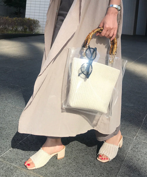 KOBE LETTUCE（コウベレタス）の「かごポーチ付きバンブーハンドルクリアビニールバッグ（ハンドバッグ・レディース・その他1/その他2/その他3・FREE）」の17枚目の写真