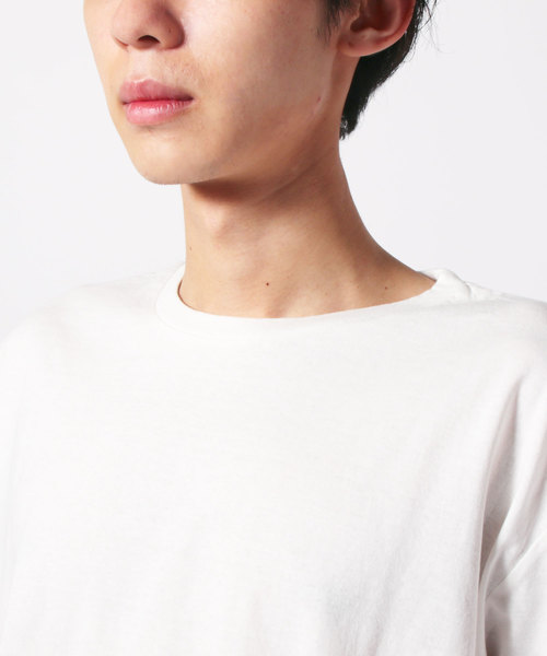 SHISKY（シスキー）の「袖フェイク半袖BIGTシャツ（Tシャツ/カットソー・メンズ・チャコールグレー/ブラック/ネイビー/オフホワイト/カーキ/杢グレー・LL/M/L）」の11枚目の写真
