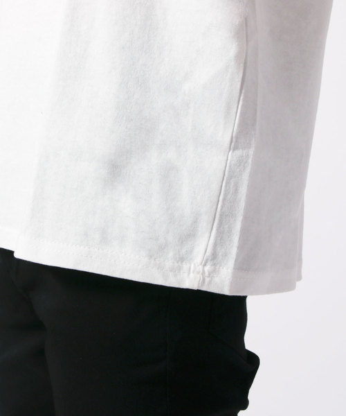 SHISKY（シスキー）の「袖フェイク半袖BIGTシャツ（Tシャツ/カットソー・メンズ・チャコールグレー/ブラック/ネイビー/オフホワイト/カーキ/杢グレー・LL/M/L）」の13枚目の写真