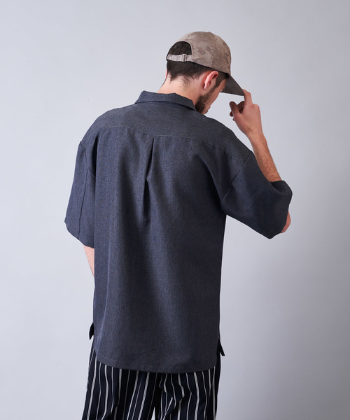 Luv maison（ラブメゾン）の「PLハーフジップ半袖シャツ（シャツ/ブラウス・メンズ・グレー/ブラック・M/L）」の7枚目の写真