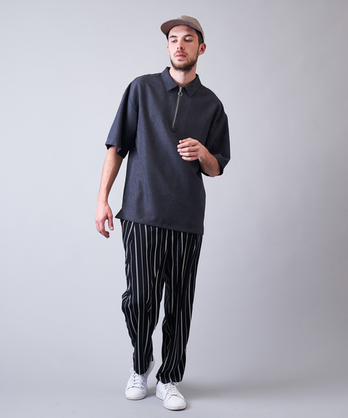 Luv maison（ラブメゾン）の「PLハーフジップ半袖シャツ（シャツ/ブラウス・メンズ・グレー/ブラック・M/L）」の8枚目の写真