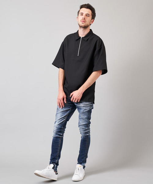 Luv maison（ラブメゾン）の「PLハーフジップ半袖シャツ（シャツ/ブラウス・メンズ・グレー/ブラック・M/L）」の16枚目の写真