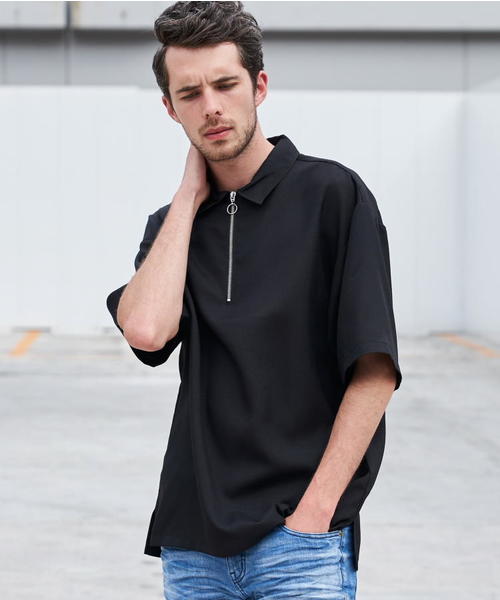 Luv maison（ラブメゾン）の「PLハーフジップ半袖シャツ（シャツ/ブラウス・メンズ・グレー/ブラック・M/L）」の20枚目の写真