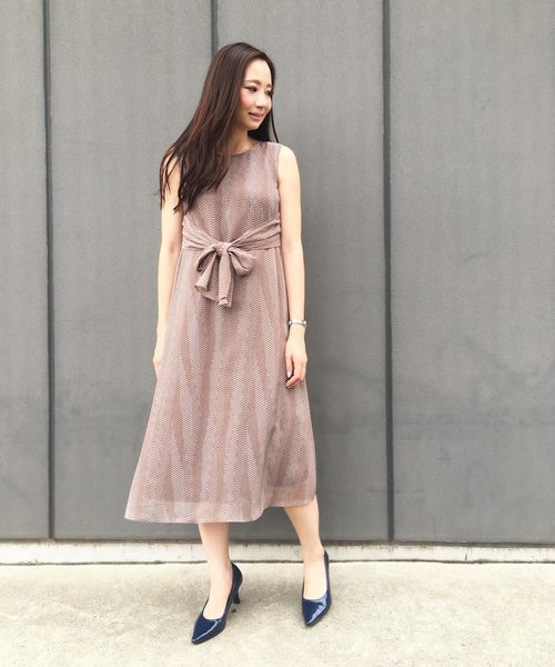 A/C DESIGN BY ALPHA CUBIC(エーシーデザインバイアルファキュービック)の「※TVで紹介されました※【WASHABLEシリーズ】ウエストリボンワンピース(ワンピース・レディース・ベージュ/ネイビー/ブラック・11号/9号)」の8枚目の写真