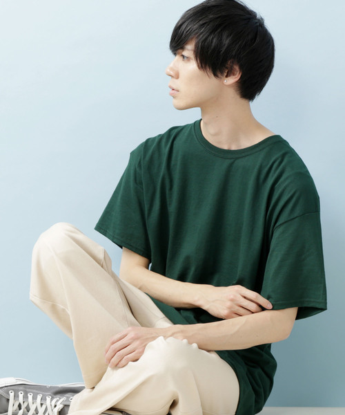 JERZEES(ジャージーズ)の「JERZEES/ジャージーズ SHORT SLEEVE TEE オーバーサイズ クルーネック カットソー(Tシャツ/カットソー・メンズ・ホワイト/ブラック/ネイビー/グレー/イエロー/オレンジ/グリーン/ワイン・S/M/L/XL)」の5枚目の写真