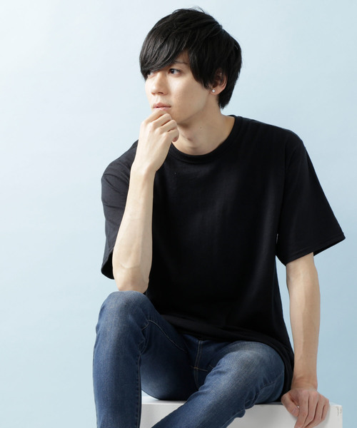 JERZEES(ジャージーズ)の「JERZEES/ジャージーズ SHORT SLEEVE TEE オーバーサイズ クルーネック カットソー(Tシャツ/カットソー・メンズ・ホワイト/ブラック/ネイビー/グレー/イエロー/オレンジ/グリーン/ワイン・S/M/L/XL)」の3枚目の写真