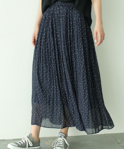 AMERICAN HOLIC(アメリカンホリック)の「シフォンロングプリーツスカート(スカート・レディース・ライトグレー/ピンク/ブルー/その他7/ドット/その他14/イエロー系その他/ブルー系その他5・FREE)」の7枚目の写真