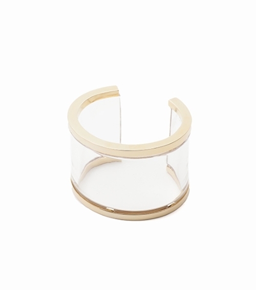 LAPUIS（ラピュイ）の「Clear Wide Bangle（バングル/リストバンド・レディース・ブラック/ブラウン/グリーン/クリア・FREE）」の4枚目の写真