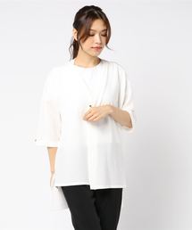 ストレッチレーヨンニット 袖口折り返しカーディガン(LC)