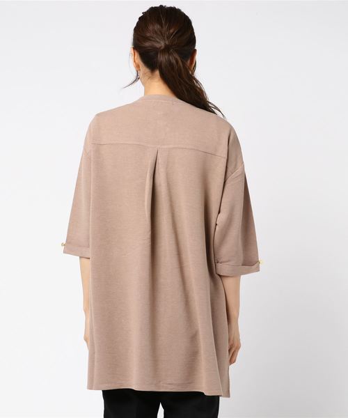 VIBGYOR Women(ヴィブジョー ウィメン)の「ストレッチレーヨンニット 袖口折り返しカーディガン(LC)(カーディガン/ボレロ・レディース・ベージュ/ネイビー/オフホワイト/ローズ・FREE)」の6枚目の写真