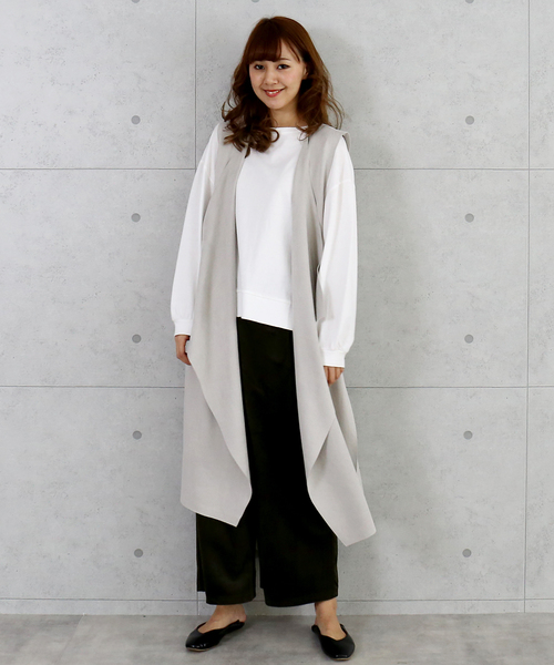 MARLENE JOBERT（マルレーヌ　ジョベル）の「フェイクスウェードロングジレ（その他アウター・レディース・ベージュ/モカ・M）」の13枚目の写真