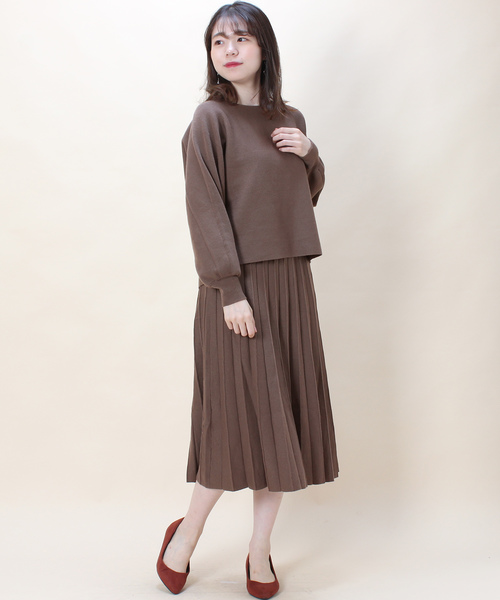TRUDEA（トルディア）の「【セットアップ】ボートネック×プリーツ