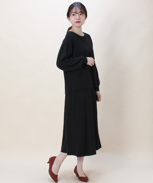 TRUDEA（トルディア）の「【セットアップ】ボートネック×プリーツ