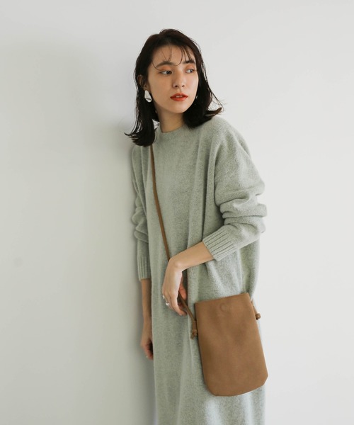 select MOCA（セレクトモカ）の「フェイクスエードショルダーバック/マグネットタイプスクエアコンパクトバッグ（ショルダーバッグ・レディース・ブラック/ベージュ/レンガ・FREE）」の10枚目の写真