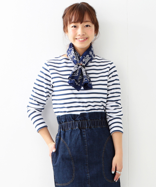 ORCIVAL（オーシバル）の「ORCIVAL / ボーダー ロングスリーブ プルオーバー（Tシャツ/カットソー・レディース・オフホワイト/グレー/ロイヤルブルー/レッド/ネイビー/チャコールグレー/ライトグレー/インディゴブルー・1/0）」の7枚目の写真