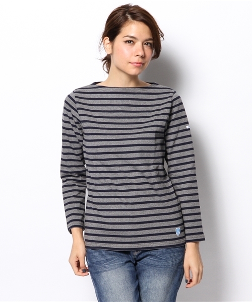 ORCIVAL（オーシバル）の「ORCIVAL / ボーダー ロングスリーブ プルオーバー（Tシャツ/カットソー・レディース・オフホワイト/グレー/ロイヤルブルー/レッド/ネイビー/チャコールグレー/ライトグレー/インディゴブルー・1/0）」の5枚目の写真