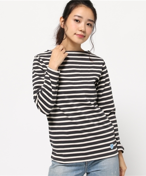 ORCIVAL（オーシバル）の「ORCIVAL / ボーダー ロングスリーブ プルオーバー（Tシャツ/カットソー・レディース・オフホワイト/グレー/ロイヤルブルー/レッド/ネイビー/チャコールグレー/ライトグレー/インディゴブルー・1/0）」の3枚目の写真