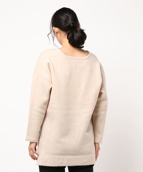 DouDou（ドゥドゥ）の「キーネックプルオーバー（ニット/セーター・レディース・ベージュ/ブルー/キャメル・FREE）」の5枚目の写真