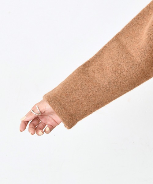 DouDou（ドゥドゥ）の「キーネックプルオーバー（ニット/セーター・レディース・ベージュ/ブルー/キャメル・FREE）」の8枚目の写真