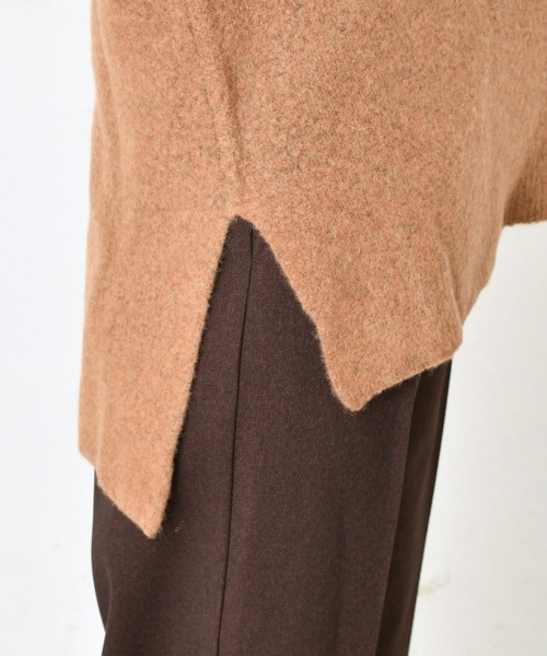 DouDou（ドゥドゥ）の「キーネックプルオーバー（ニット/セーター・レディース・ベージュ/ブルー/キャメル・FREE）」の9枚目の写真