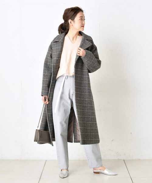 DouDou（ドゥドゥ）の「キーネックプルオーバー（ニット/セーター・レディース・ベージュ/ブルー/キャメル・FREE）」の11枚目の写真