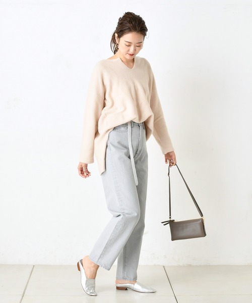 DouDou（ドゥドゥ）の「キーネックプルオーバー（ニット/セーター・レディース・ベージュ/ブルー/キャメル・FREE）」の15枚目の写真