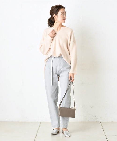 DouDou（ドゥドゥ）の「キーネックプルオーバー（ニット/セーター・レディース・ベージュ/ブルー/キャメル・FREE）」の16枚目の写真