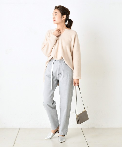 DouDou（ドゥドゥ）の「キーネックプルオーバー（ニット/セーター・レディース・ベージュ/ブルー/キャメル・FREE）」の17枚目の写真