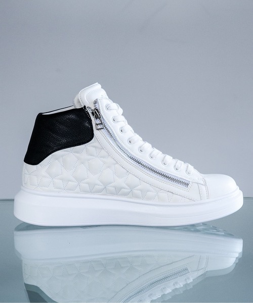 Buffalo Bobs（バッファローボブズ）の「DAD STAR-HI(ダッド スター ハイ)スターキルティング ハイカット スニーカー（スニーカー・メンズ・ホワイト/ブラック/マルチ/パイソン/シルバー・39/41/43）」の17枚目の写真