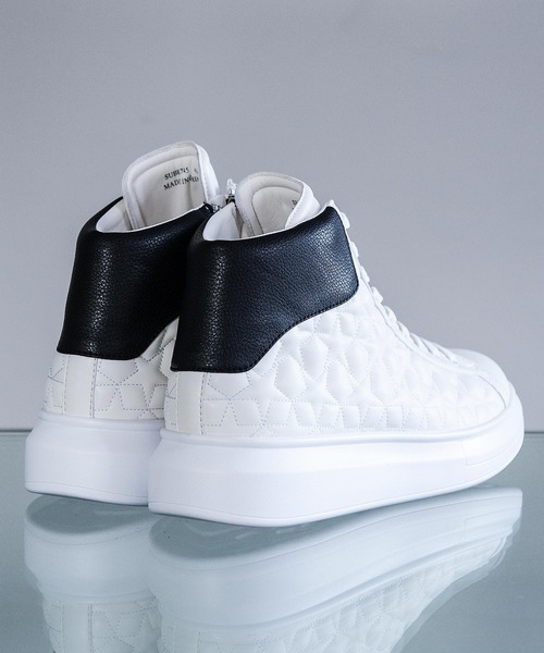 Buffalo Bobs（バッファローボブズ）の「DAD STAR-HI(ダッド スター ハイ)スターキルティング ハイカット スニーカー（スニーカー・メンズ・ホワイト/ブラック/マルチ/パイソン/シルバー・39/41/43）」の6枚目の写真