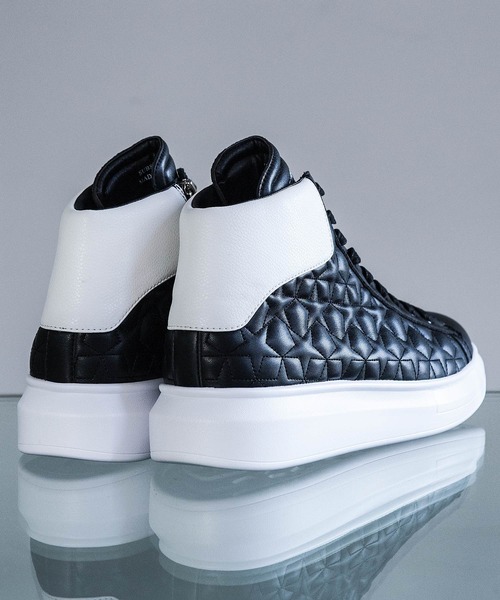 Buffalo Bobs（バッファローボブズ）の「DAD STAR-HI(ダッド スター ハイ)スターキルティング ハイカット スニーカー（スニーカー・メンズ・ホワイト/ブラック/マルチ/パイソン/シルバー・39/41/43）」の7枚目の写真