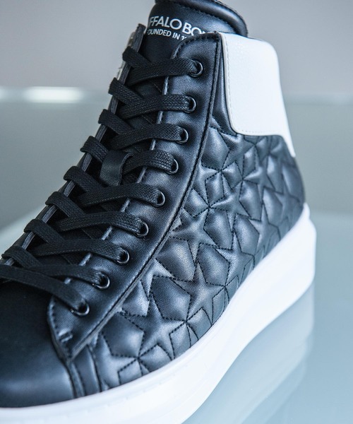 Buffalo Bobs（バッファローボブズ）の「DAD STAR-HI(ダッド スター ハイ)スターキルティング ハイカット スニーカー（スニーカー・メンズ・ホワイト/ブラック/マルチ/パイソン/シルバー・39/41/43）」の13枚目の写真