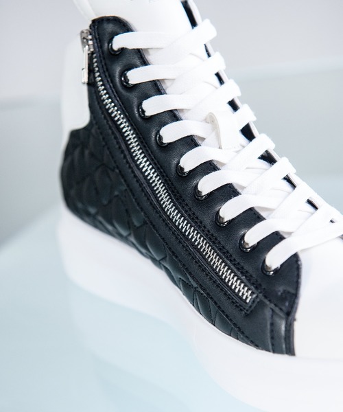 Buffalo Bobs（バッファローボブズ）の「DAD STAR-HI(ダッド スター ハイ)スターキルティング ハイカット スニーカー（スニーカー・メンズ・ホワイト/ブラック/マルチ/パイソン/シルバー・39/41/43）」の11枚目の写真