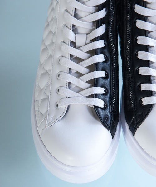 Buffalo Bobs（バッファローボブズ）の「DAD STAR-HI(ダッド スター ハイ)スターキルティング ハイカット スニーカー（スニーカー・メンズ・ホワイト/ブラック/マルチ/パイソン/シルバー・39/41/43）」の14枚目の写真